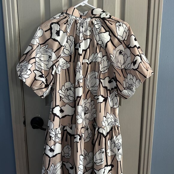 Amazon Wenrine Women's Button-Down Shirt Dress with Puff Sleeves Size M SO CUTE! - Picture 3 of 5